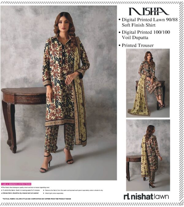 NISHA BY NISHAT 3pc Summer Eid Collection ( 9 Colors Collection)
