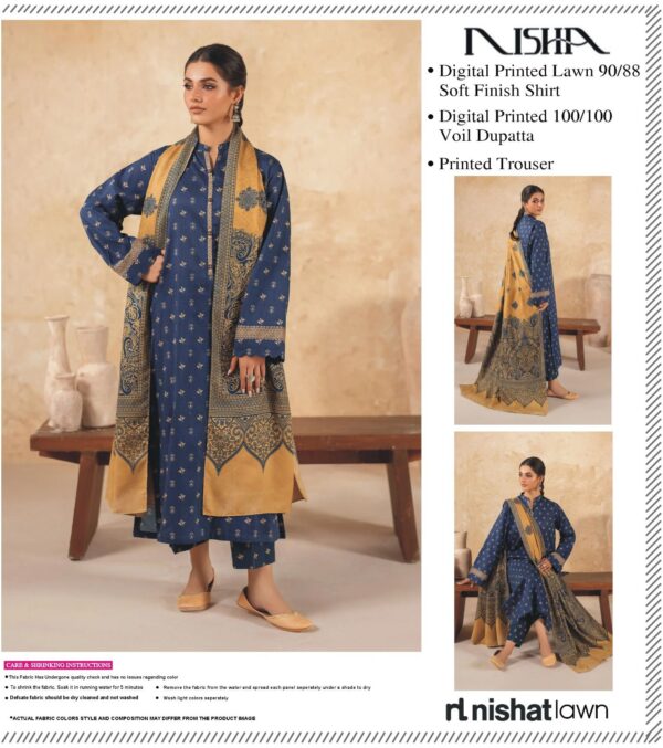 NISHA BY NISHAT 3pc Summer Eid Collection ( 9 Colors Collection) - Image 11