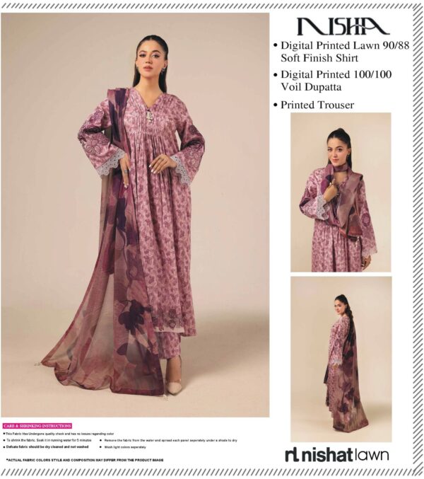 NISHA BY NISHAT 3pc Summer Eid Collection ( 9 Colors Collection) - Image 9