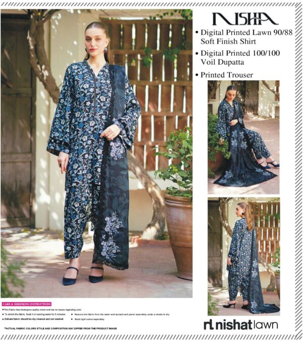 NISHA BY NISHAT 3pc Summer Eid Collection ( 9 Colors Collection) - Image 8