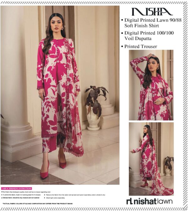 NISHA BY NISHAT 3pc Summer Eid Collection ( 9 Colors Collection) - Image 6